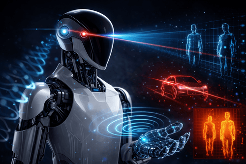 A Humanoid Robot Sensing and Scanning its Environment in Real Time