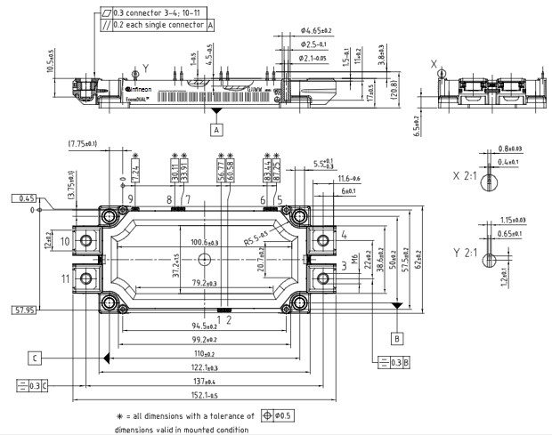FF300R12ME4 Package Outline